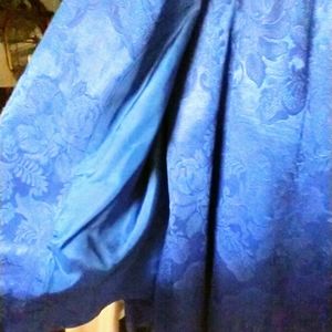 2 piece royal blue patterned skirt set